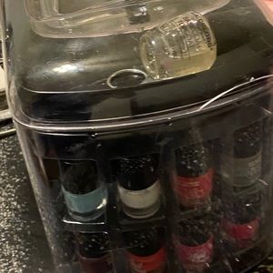 Nail polish set with built in blow dryer in the back